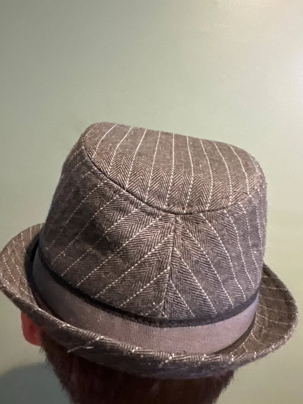 Peace Est. 1989 Kids Gray Herringbone Fedora Trilby Hat Youth M 7-1/8 Eagle
